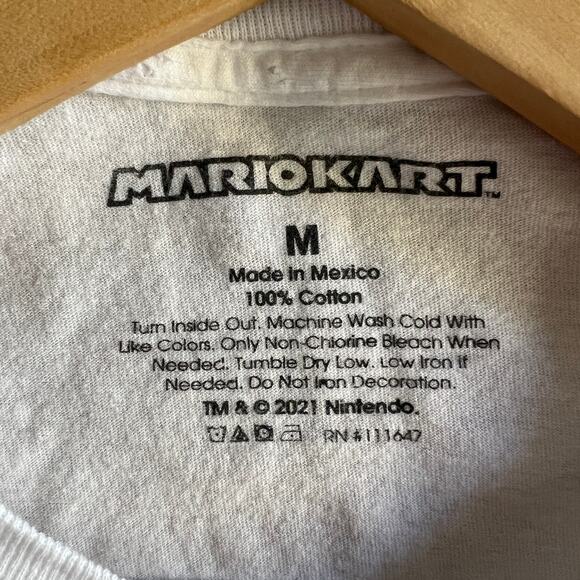 Mario Kart Team Driver Long Sleeve Tee Men’s M – Nintendo 2021 White - Picture 3 of 6